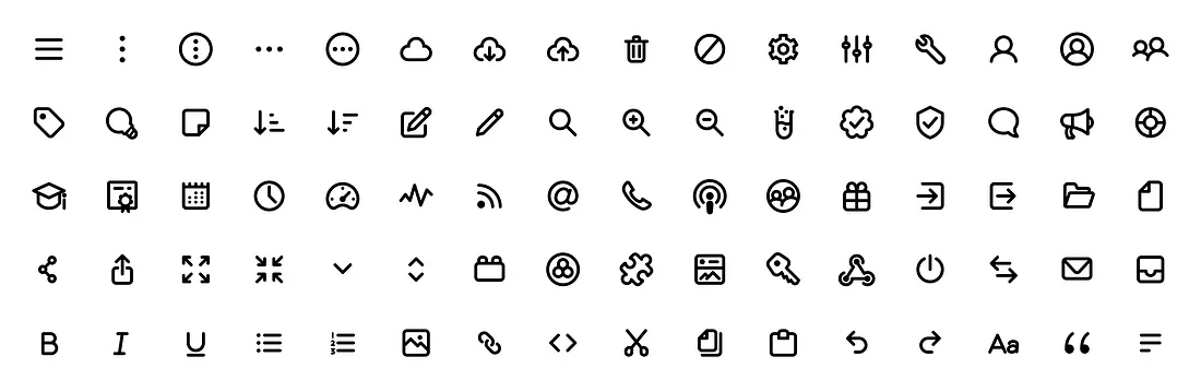 Zest icon grid