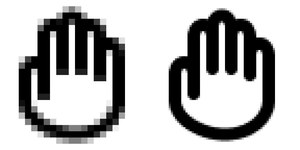 Hand icon resolution